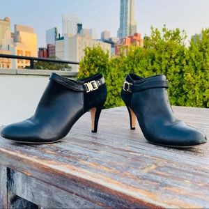 Vince Camuto Leather Suede Cut Out Heels Crop Booties